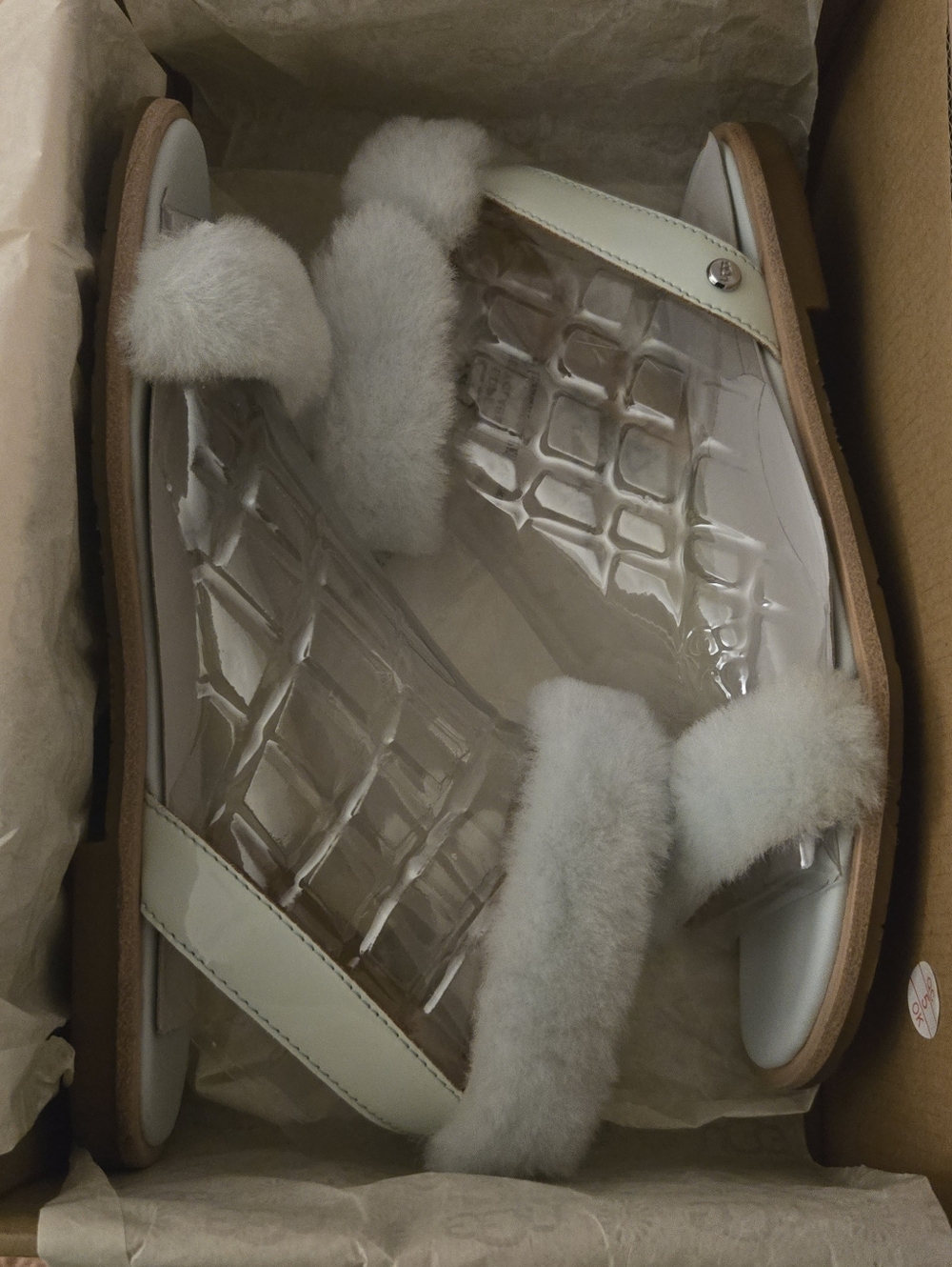 NEW IN BOX! RARE! UGG FLUFF SPRINGS SANDALS IN AGAVE GLOW (MINT GREEN) US SIZE 7 - Picture 4 of 5